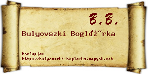 Bulyovszki Boglárka névjegykártya